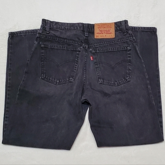 VINTAGE Levi's 550 Red Tab Black Stone Wash Relaxed Tapered High Rise Jeans 6 - Picture 7 of 13